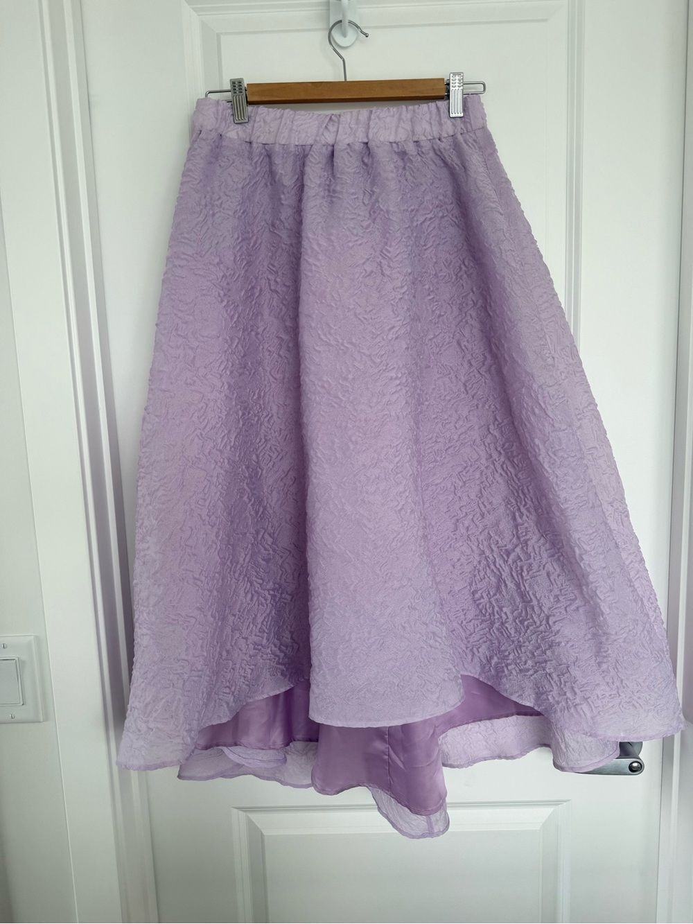 ZARA | Lilac Textured A-Line Midi Skirt - Size Small